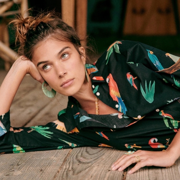 Sezane Tops - Sezane Pierro Shirt- Sezane X G. Kero Parrot Print